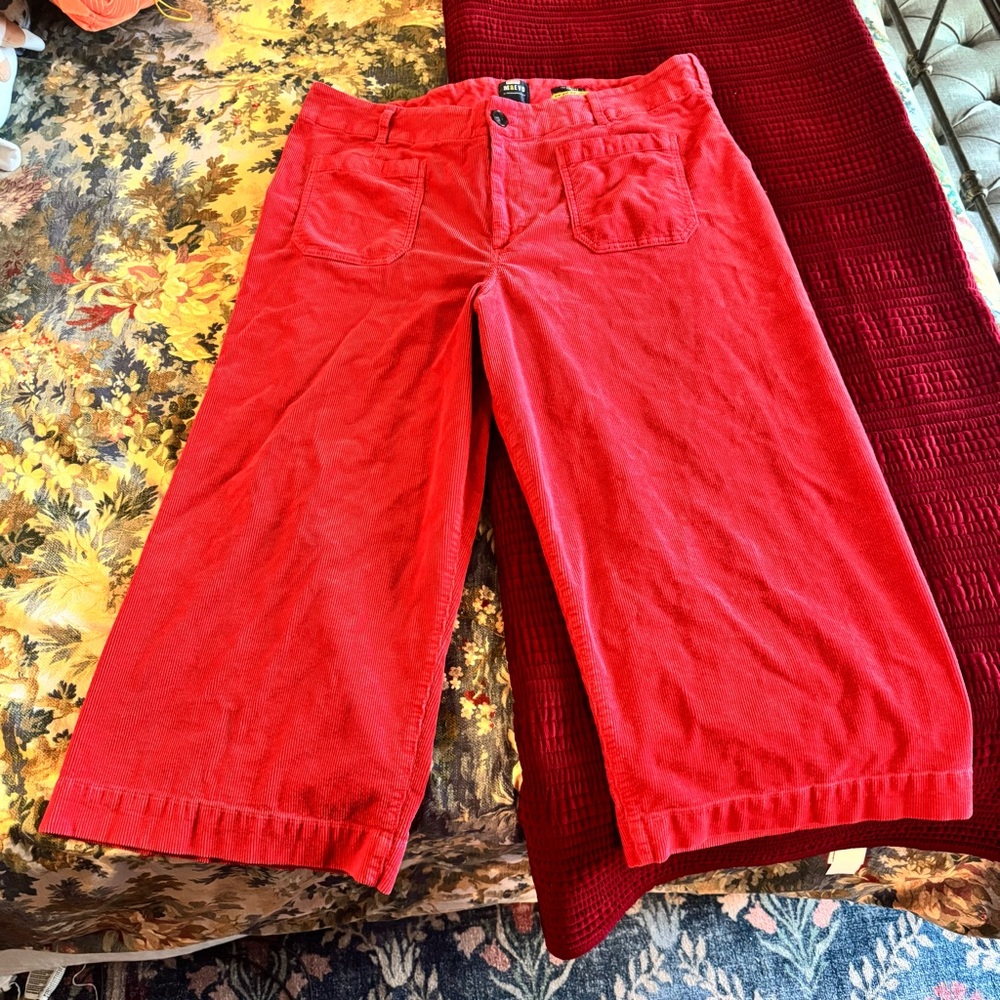 Anthropologie Maeve Corduroy Collette pants in red